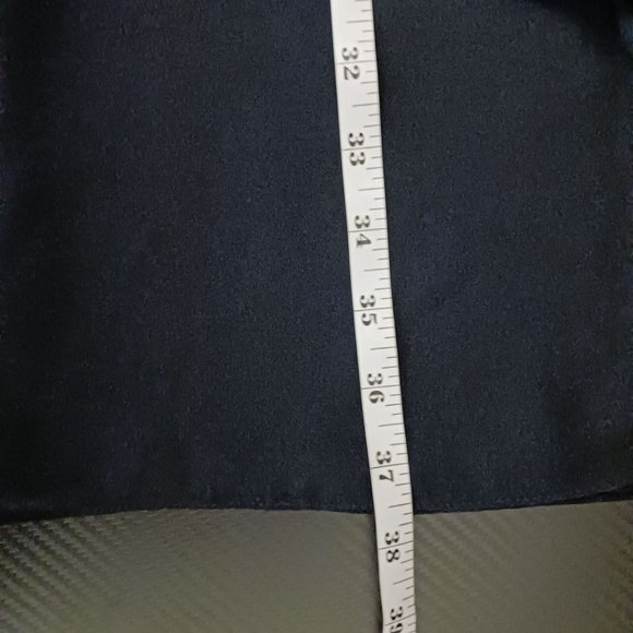 Jones New York Navy Blue Tiered Button‎ Back Sheer Sleeve Shift Dress Size 8 - Picture 10 of 11